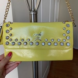 Posh Yellow Rhinestone Clutch